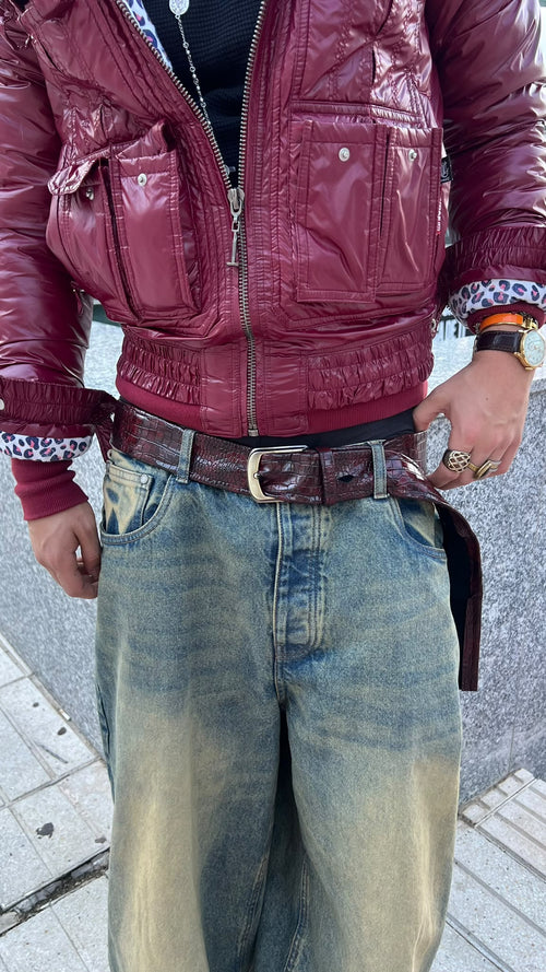 CROCO RED BELT + CADENA